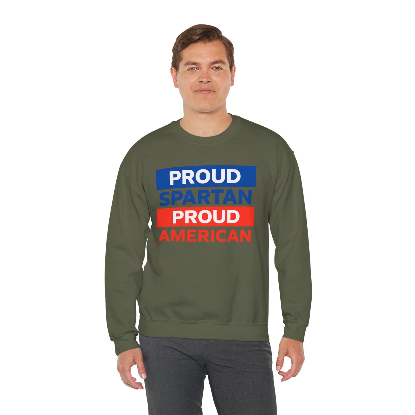 Proud Spartan Proud American Gildan Sweatshirt