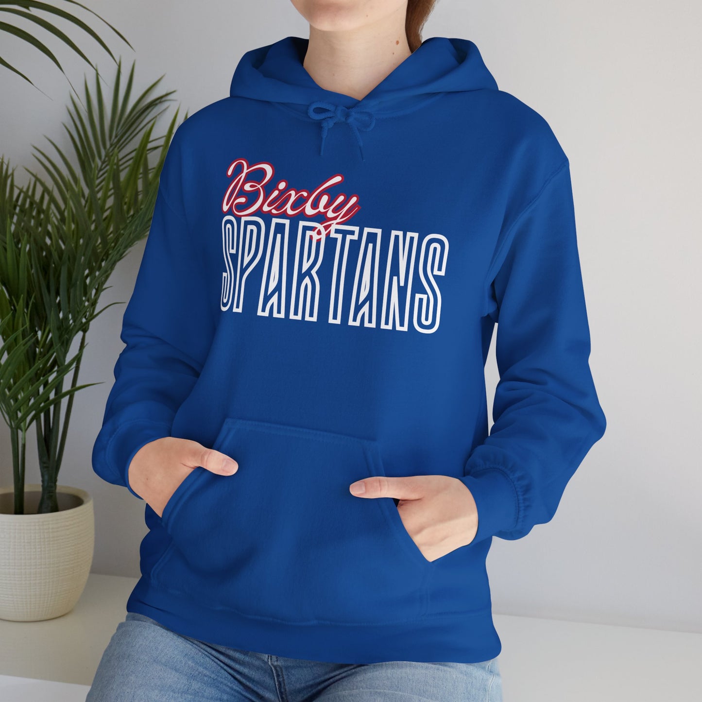 Bixby Spartans Cursive Gildan Hoodie