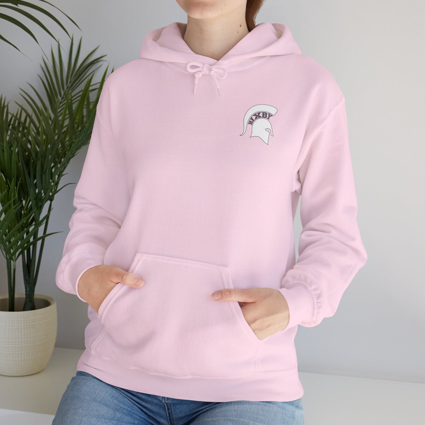 Spartan White Logo Gildan Hoodie