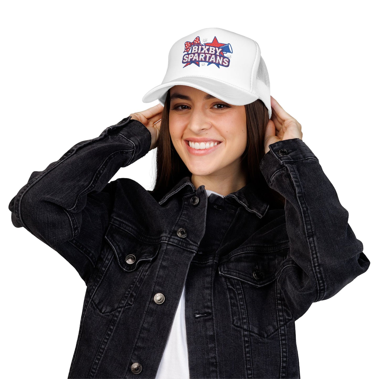Bixby Spartans Cheer Embroidered Foam Trucker Hat
