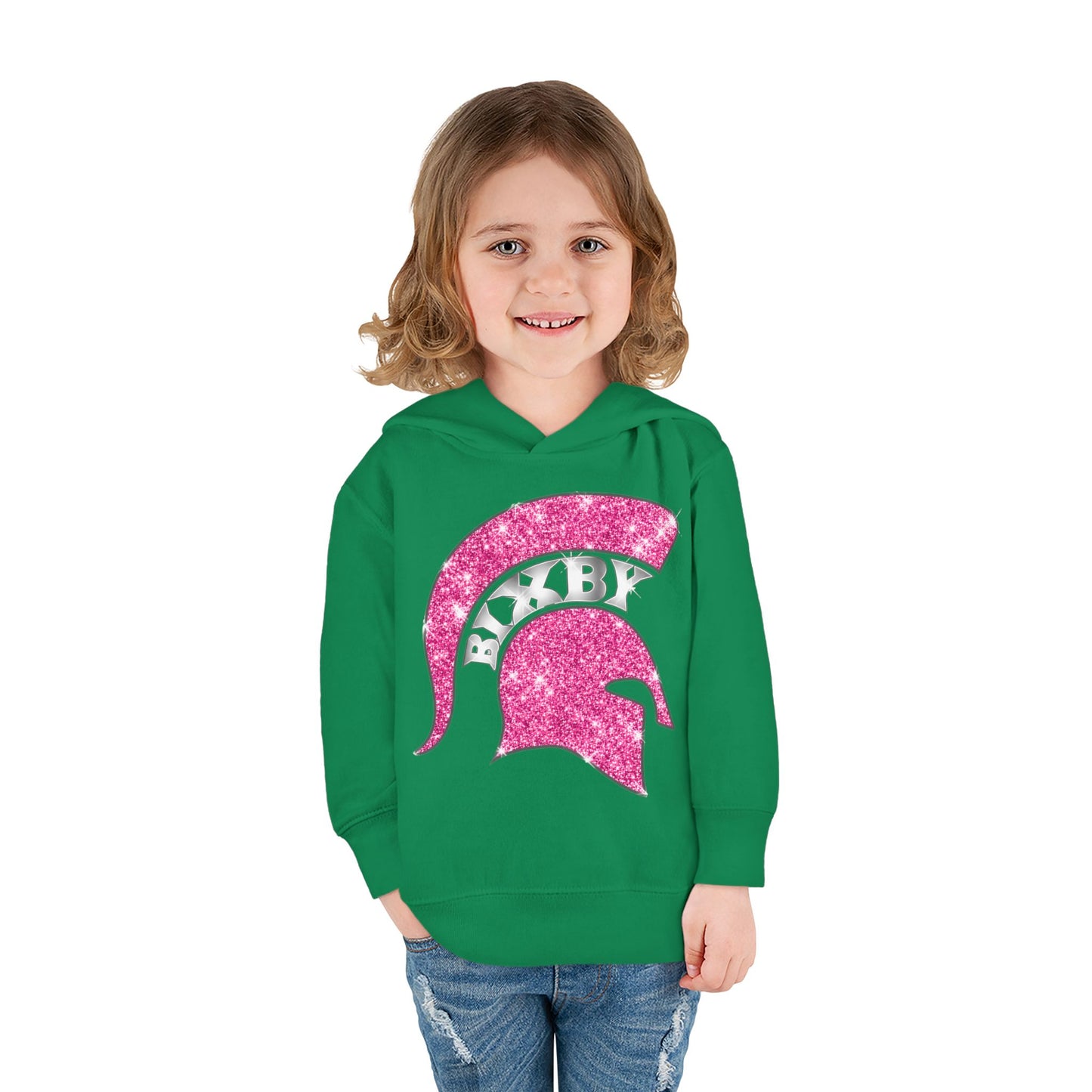 Bixby Spartans Pink Bling Toddler Rabbit Skins Hoodie