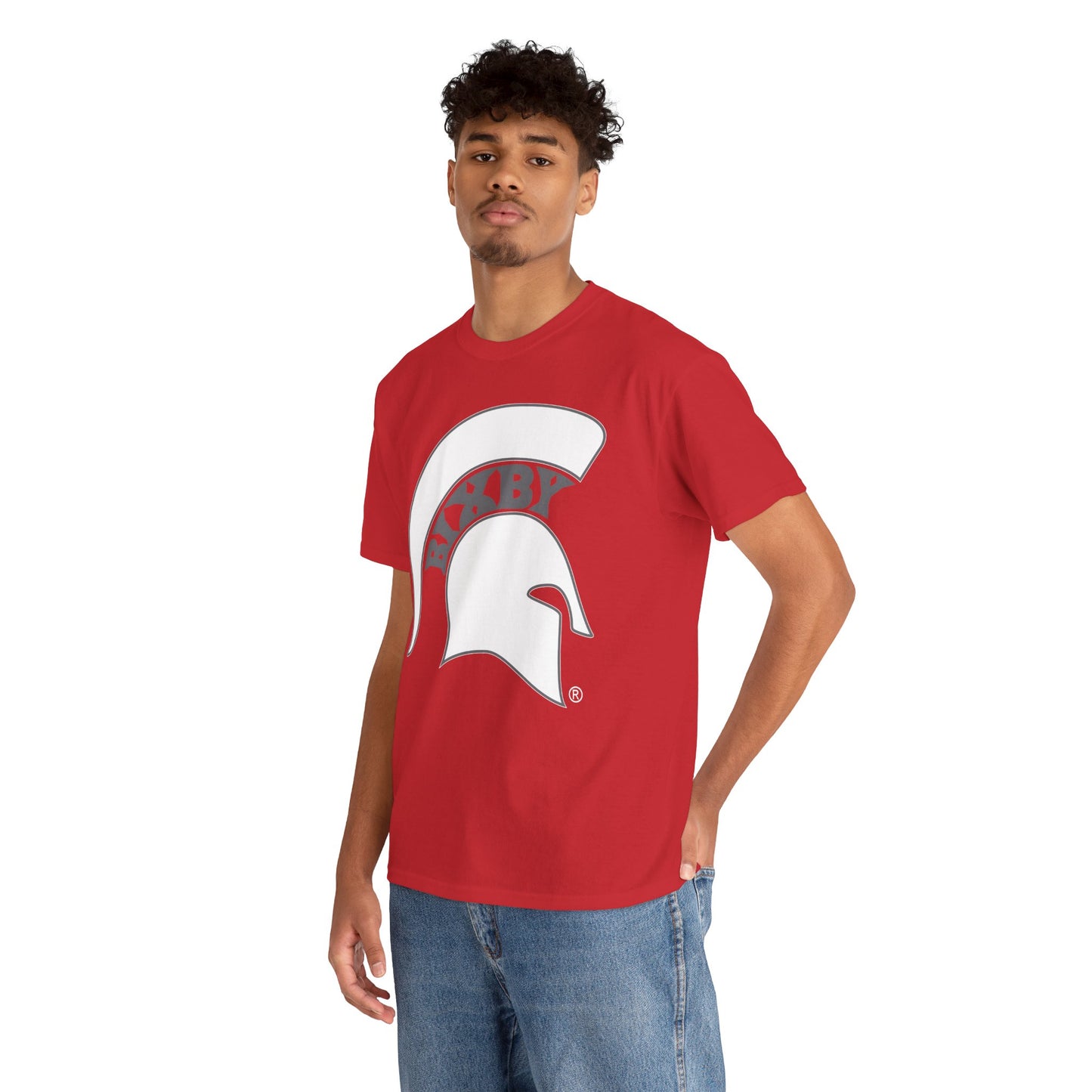 Spartan White Logo Gildan Tee