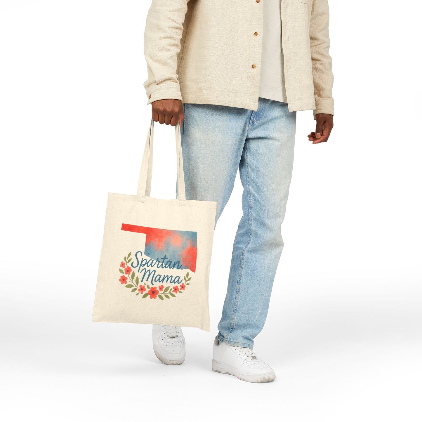 Bixby Spartan Mom Cotton Canvas Tote Bag