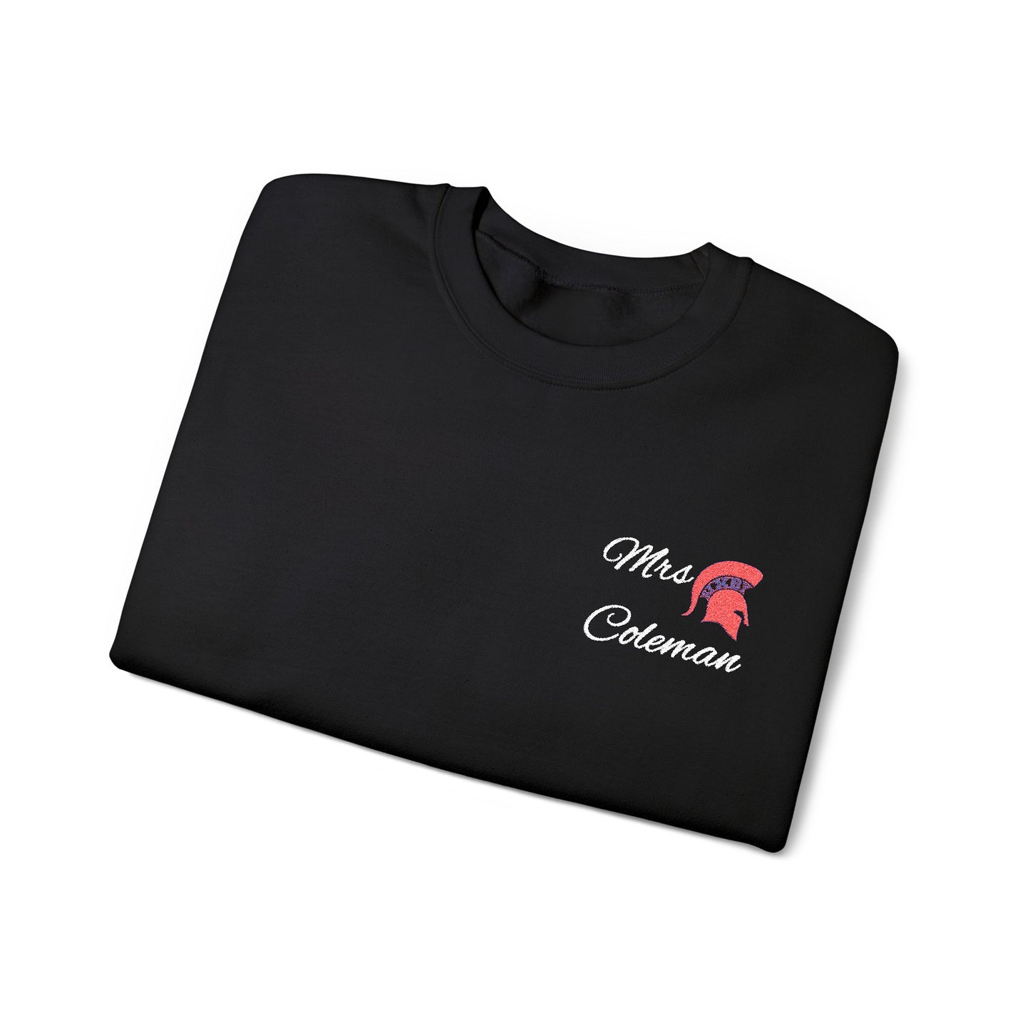 Personalized Spartan Helmet Embroidered White Lettering Gildan Sweatshirt