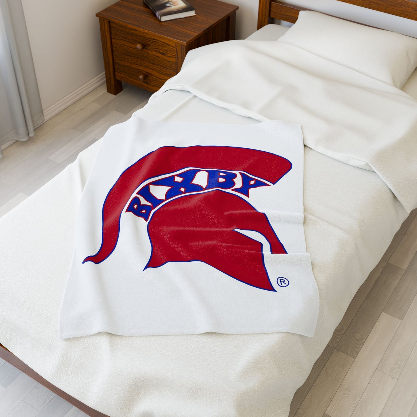 Spartan Red Logo Velveteen Plush Blanket