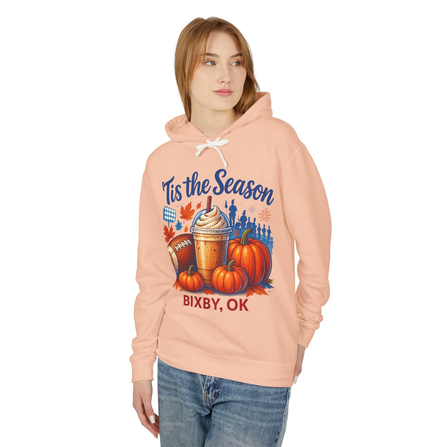 Bixby Football Mom Pumpkin Spice Comfort Colors Hoodie