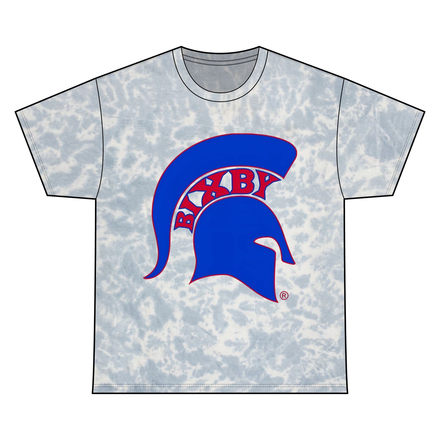 Bixby Spartan Blue Logo Tie-Dye Gildan Tee