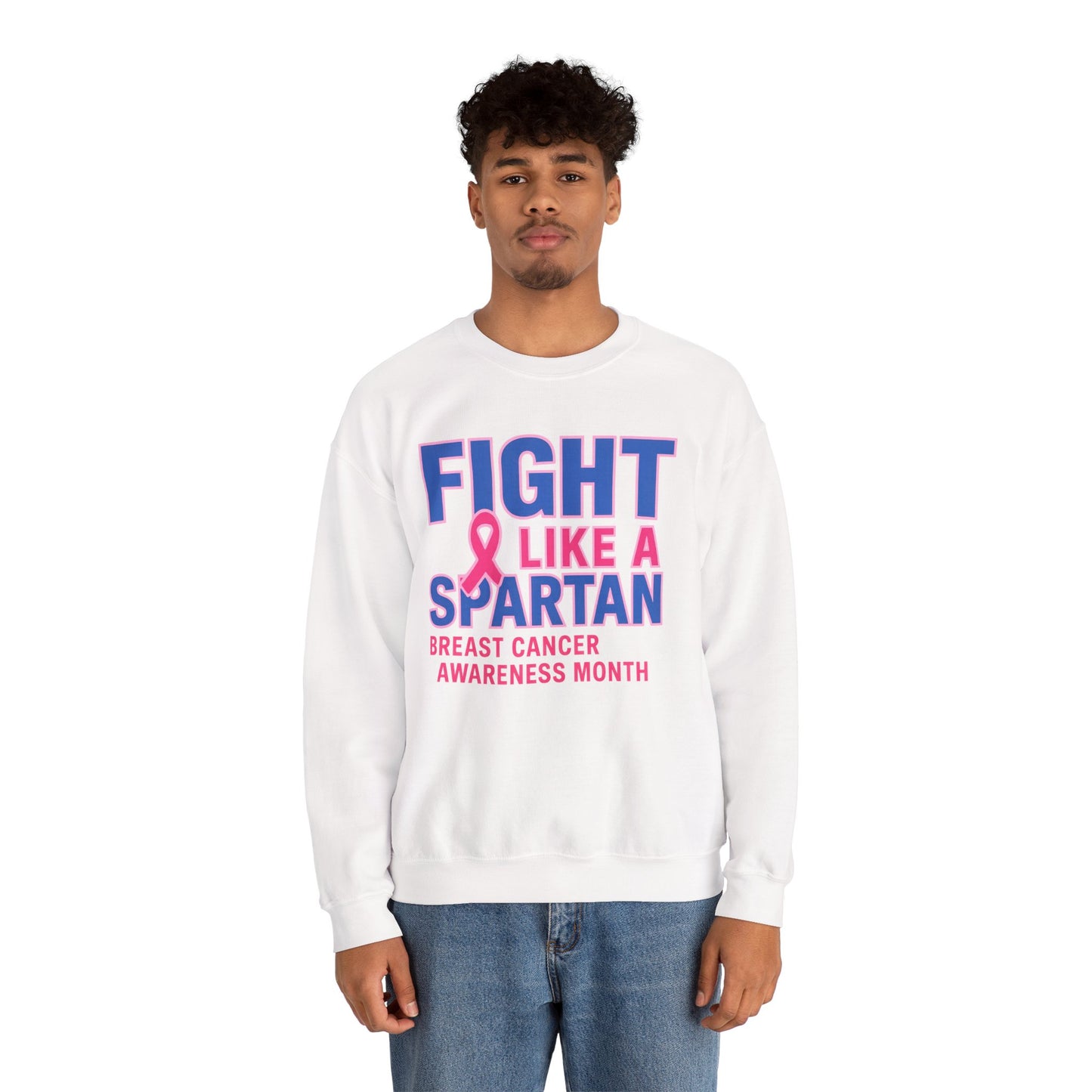 Fight Like A Spartan Breast Cancer Awareness Gildan Sweatshirt