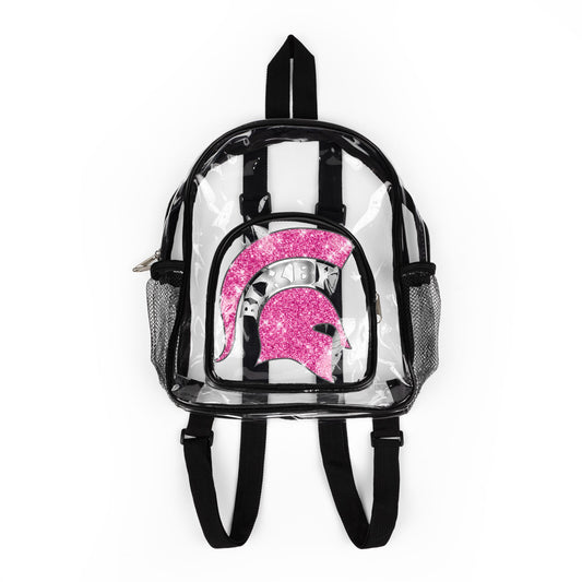 Spartan Pink Bling Logo Clear Event Backpack