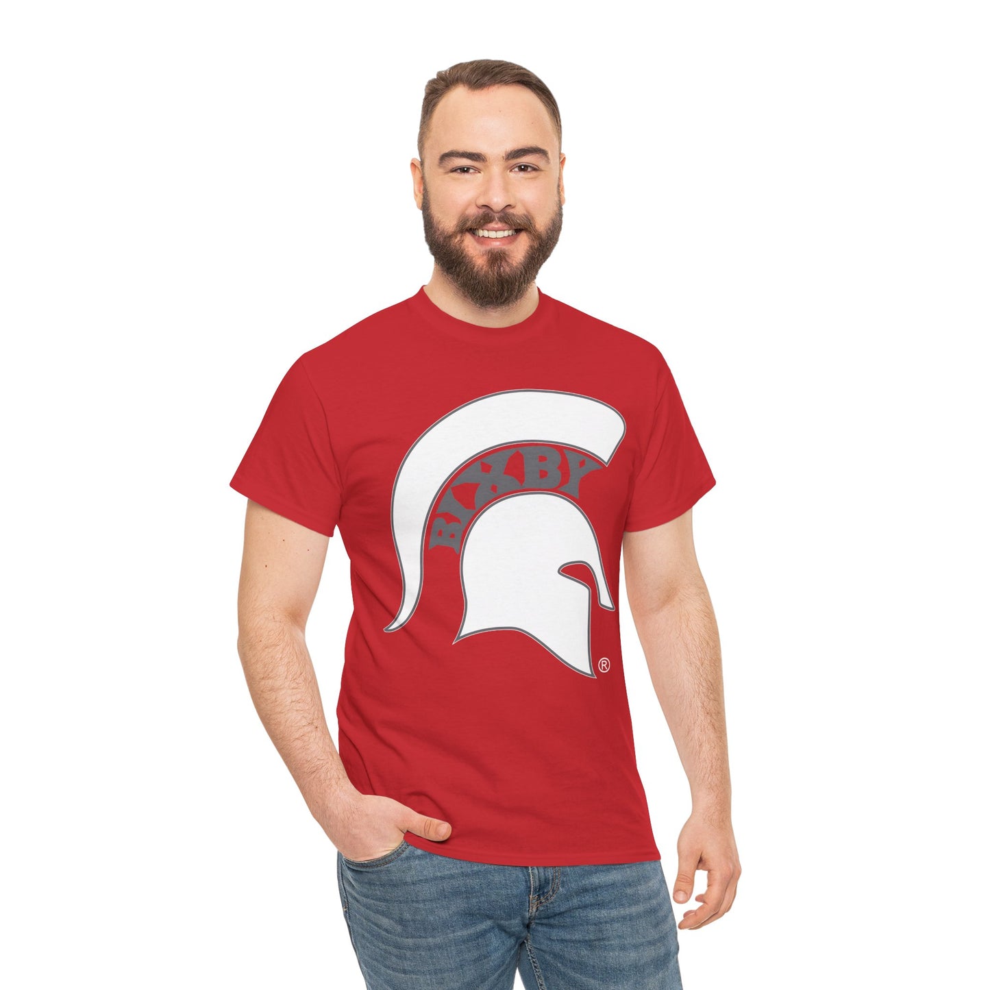 Spartan White Logo Gildan Tee