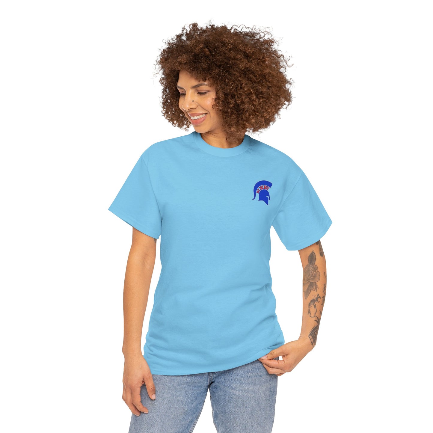 Spartan Blue Logo Gildan Tee