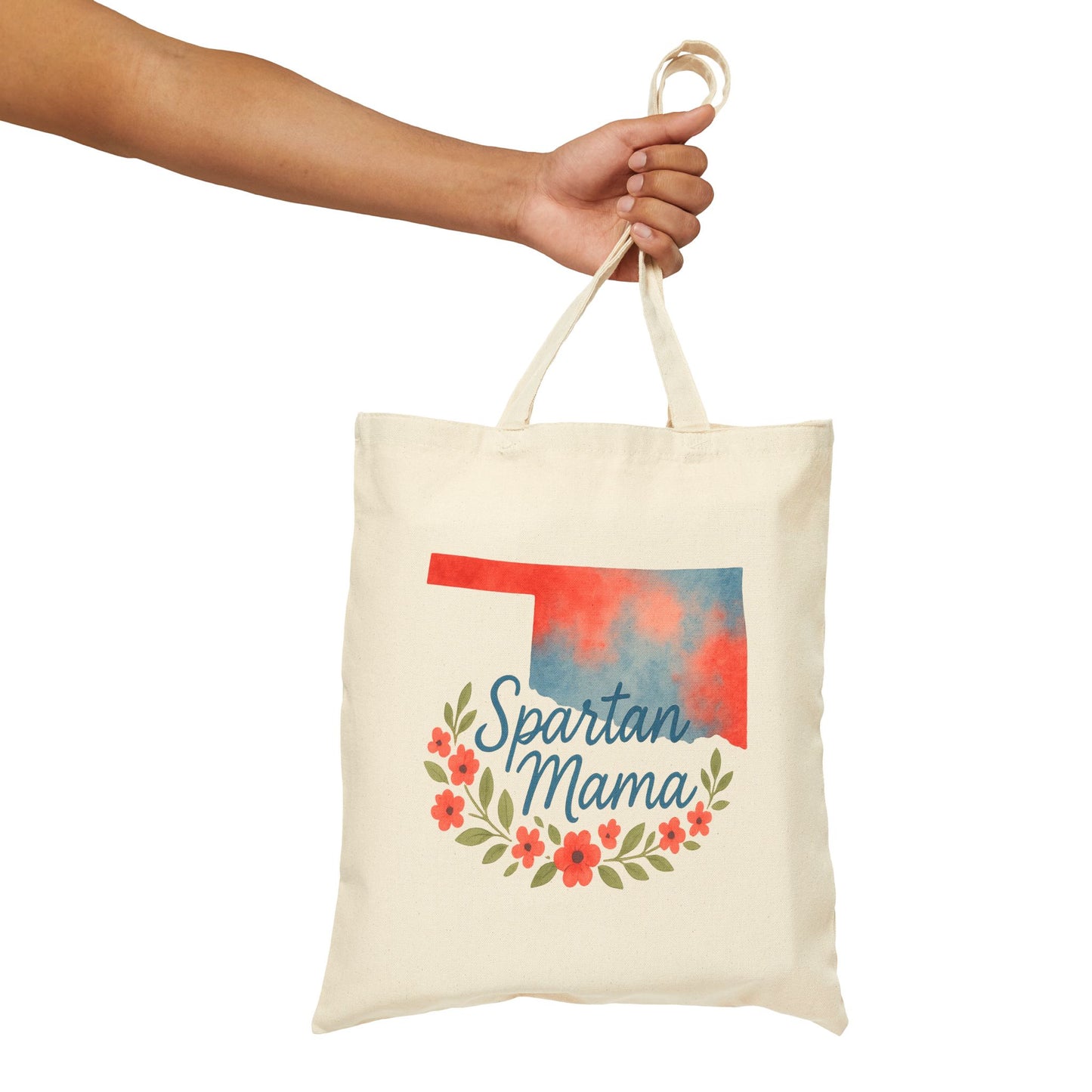 Bixby Spartan Mom Cotton Canvas Tote Bag