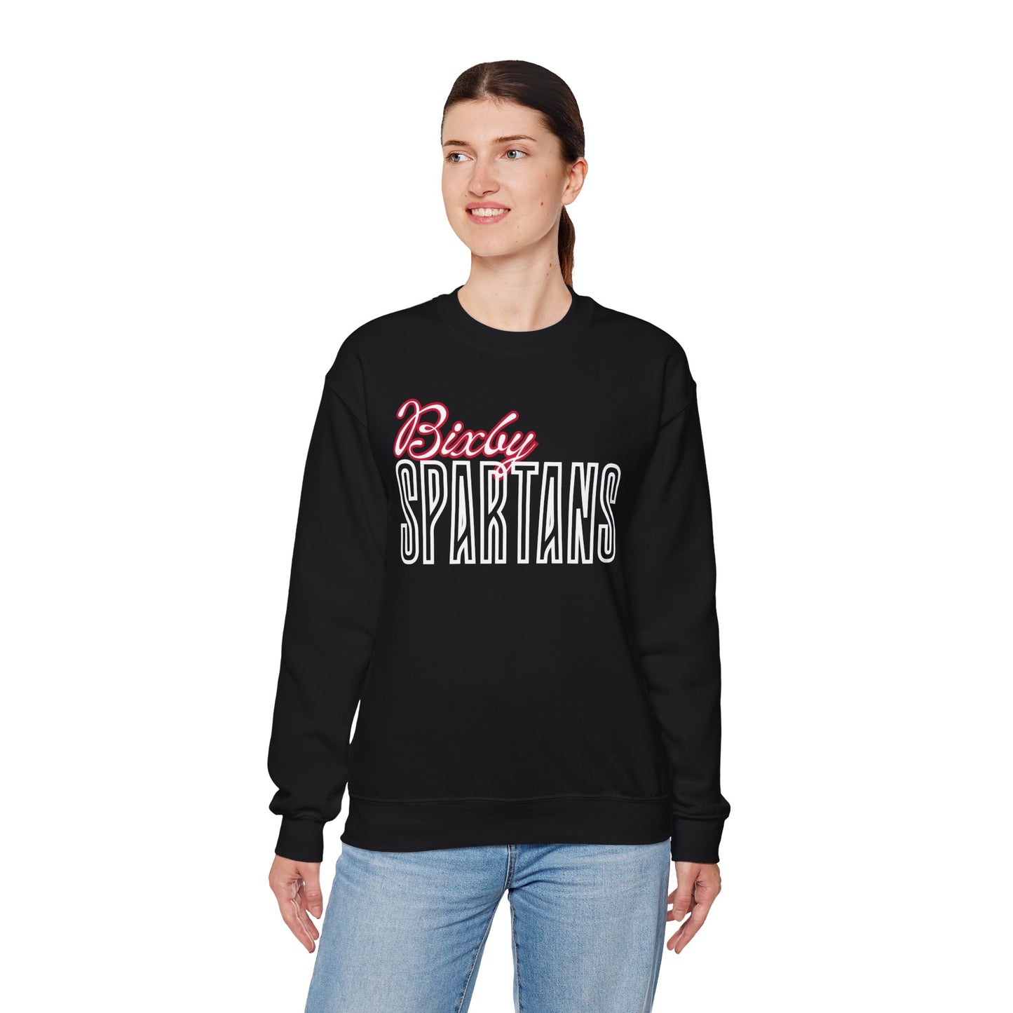 Bixby Spartans Cursive Gildan Sweatshirt