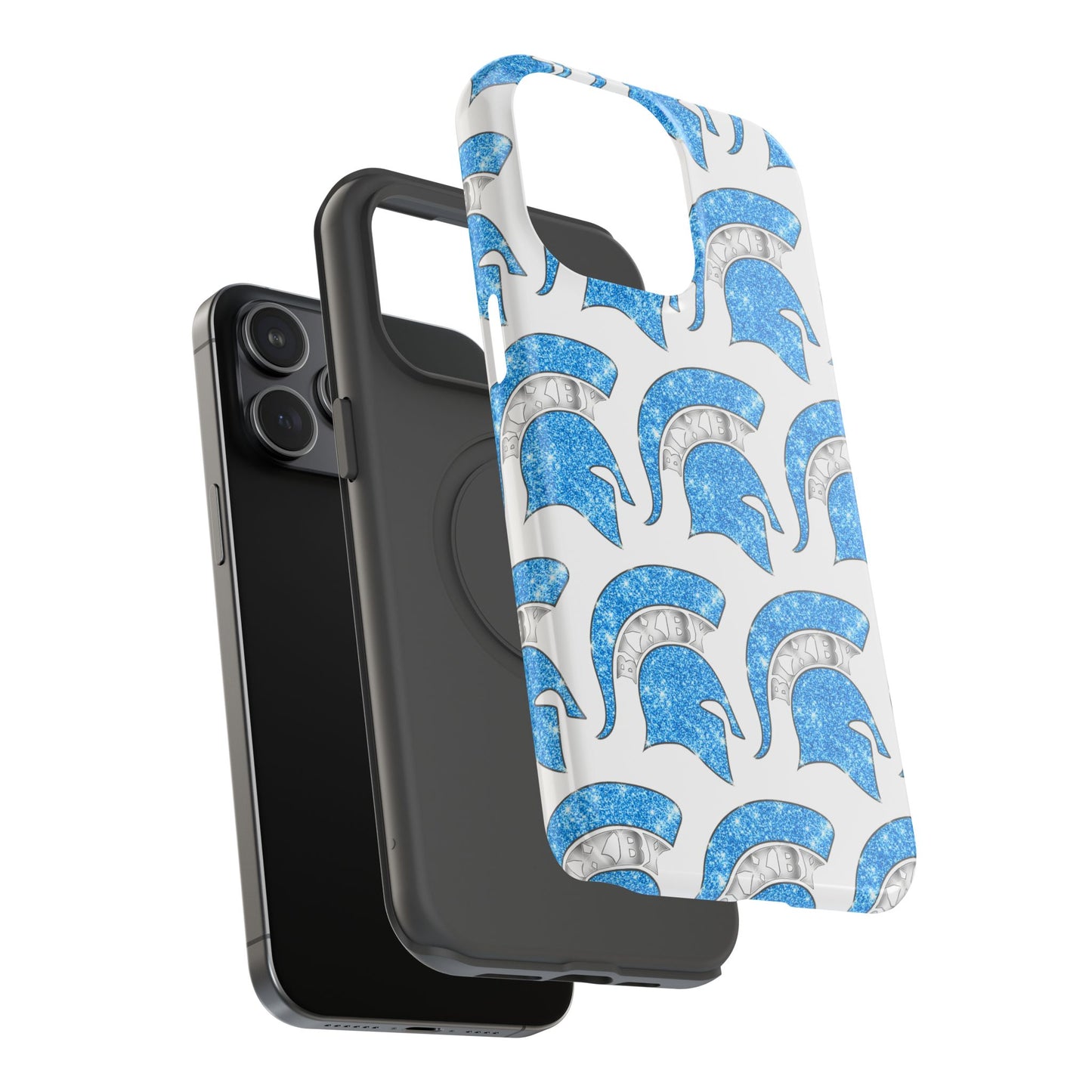 Bixby Spartan Blue Bling Logo Impact Resistant iPhone Case