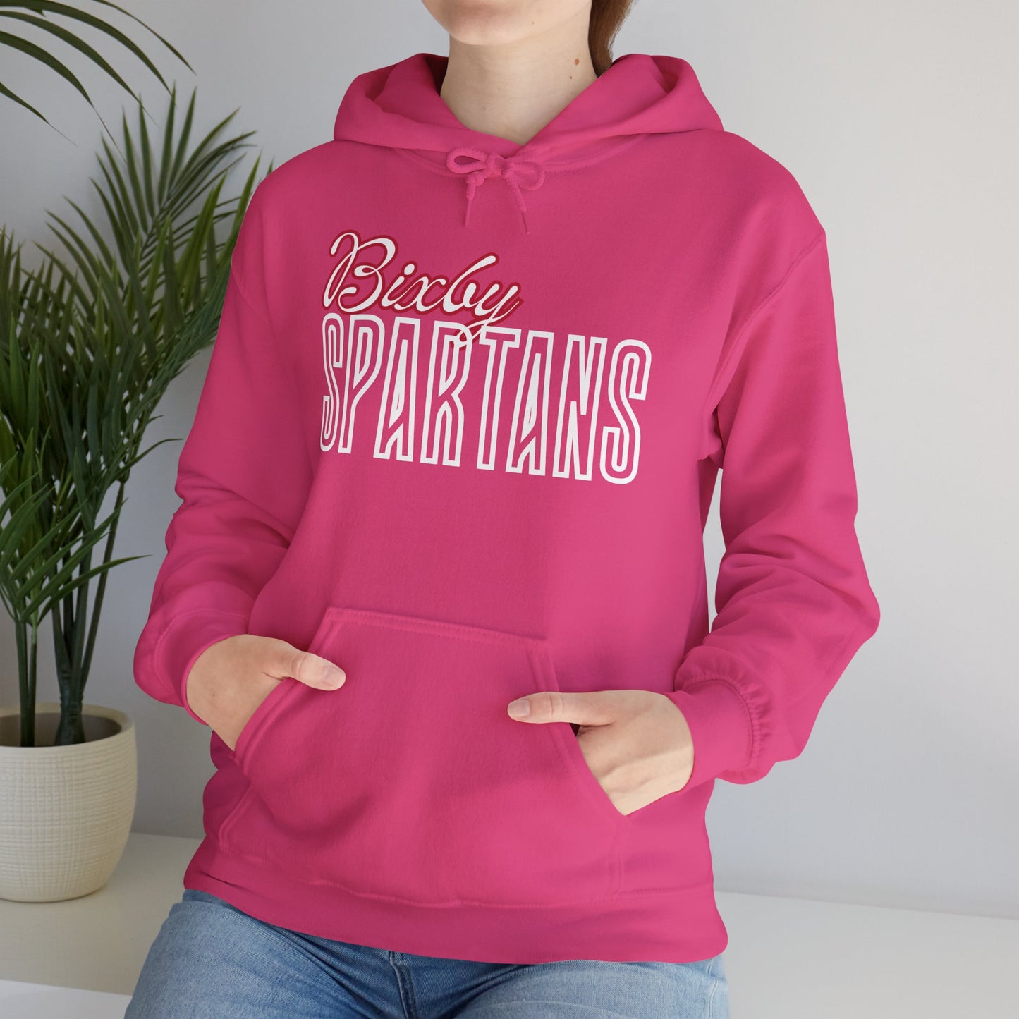 Bixby Spartans Cursive Gildan Hoodie