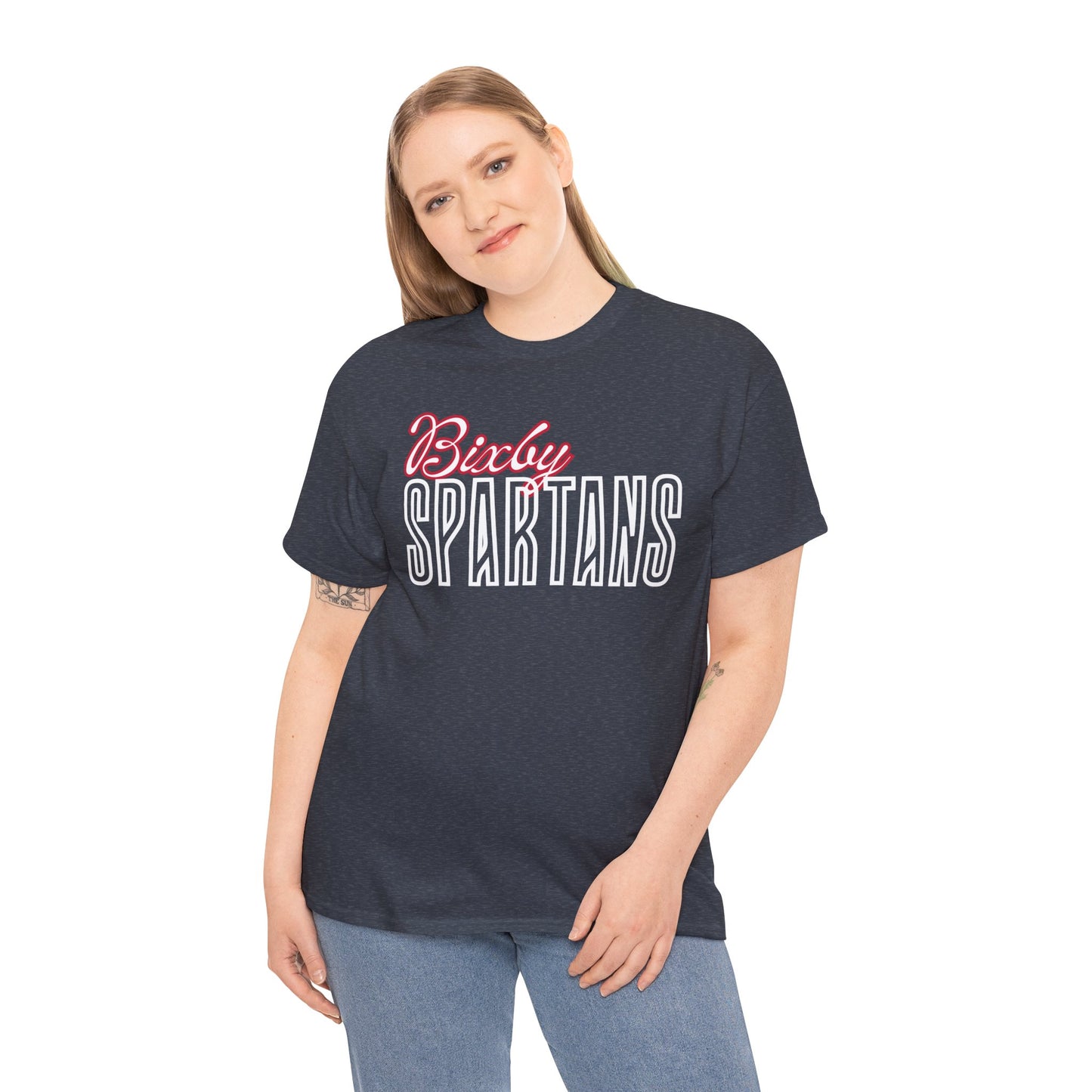 Bixby Spartans Cursive Gildan Tee