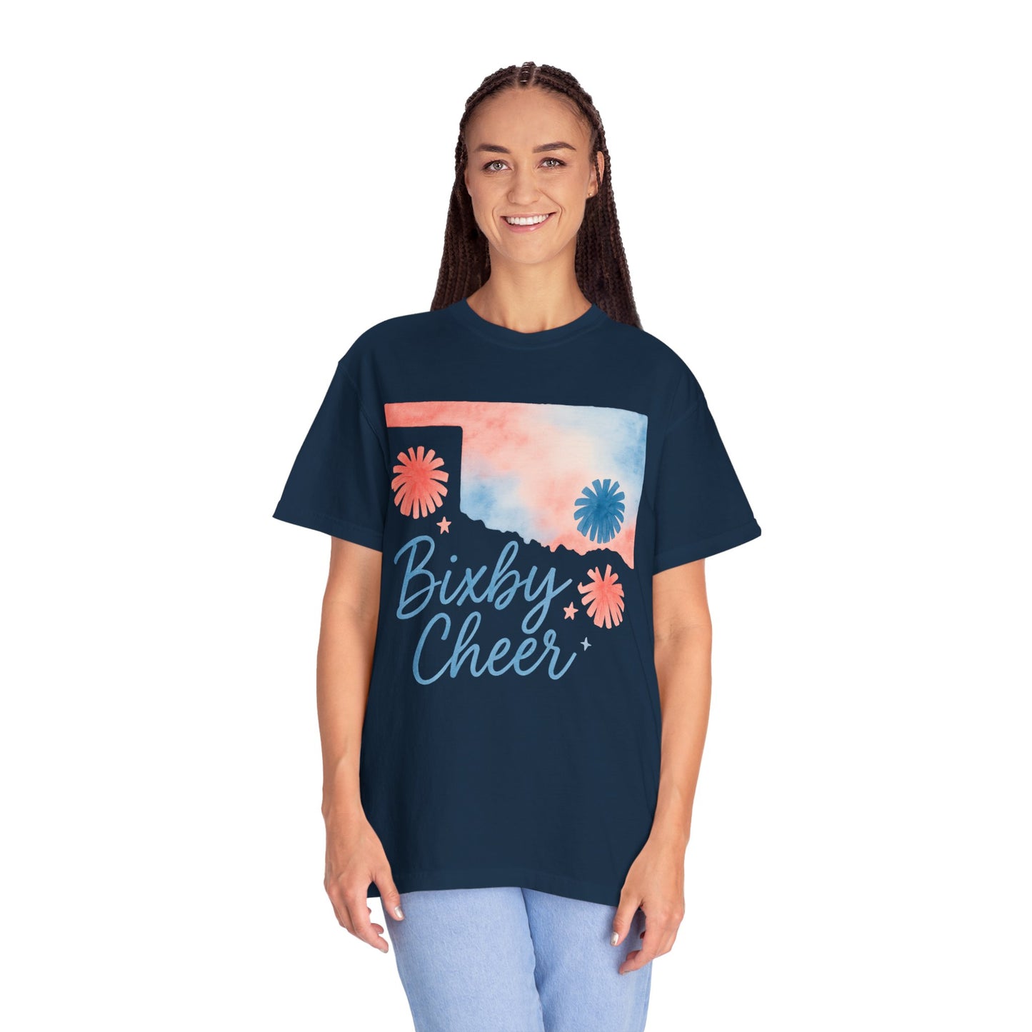 Cheer Bixby OK Watercolor Comfort Colors Tee