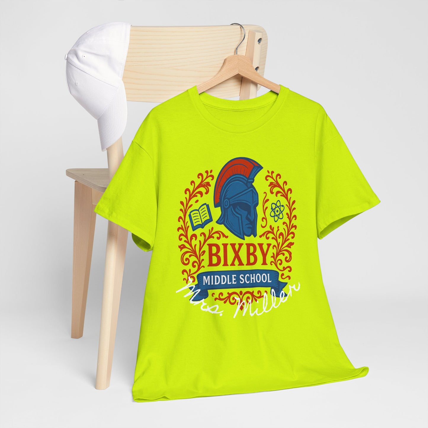Floral Personalized Bixby Middle School Spartan Gildan Tee