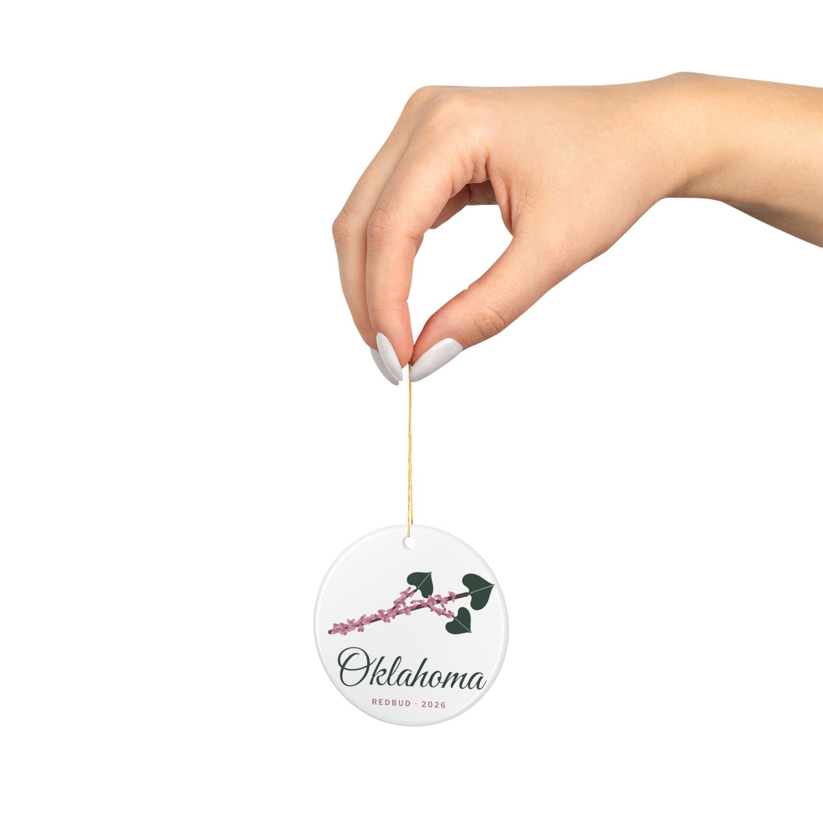 Redbud Oklahoma Porcelain Ornament