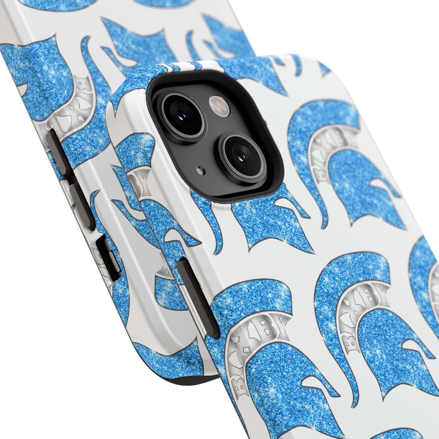 Bixby Spartan Blue Bling Logo Impact Resistant iPhone Case
