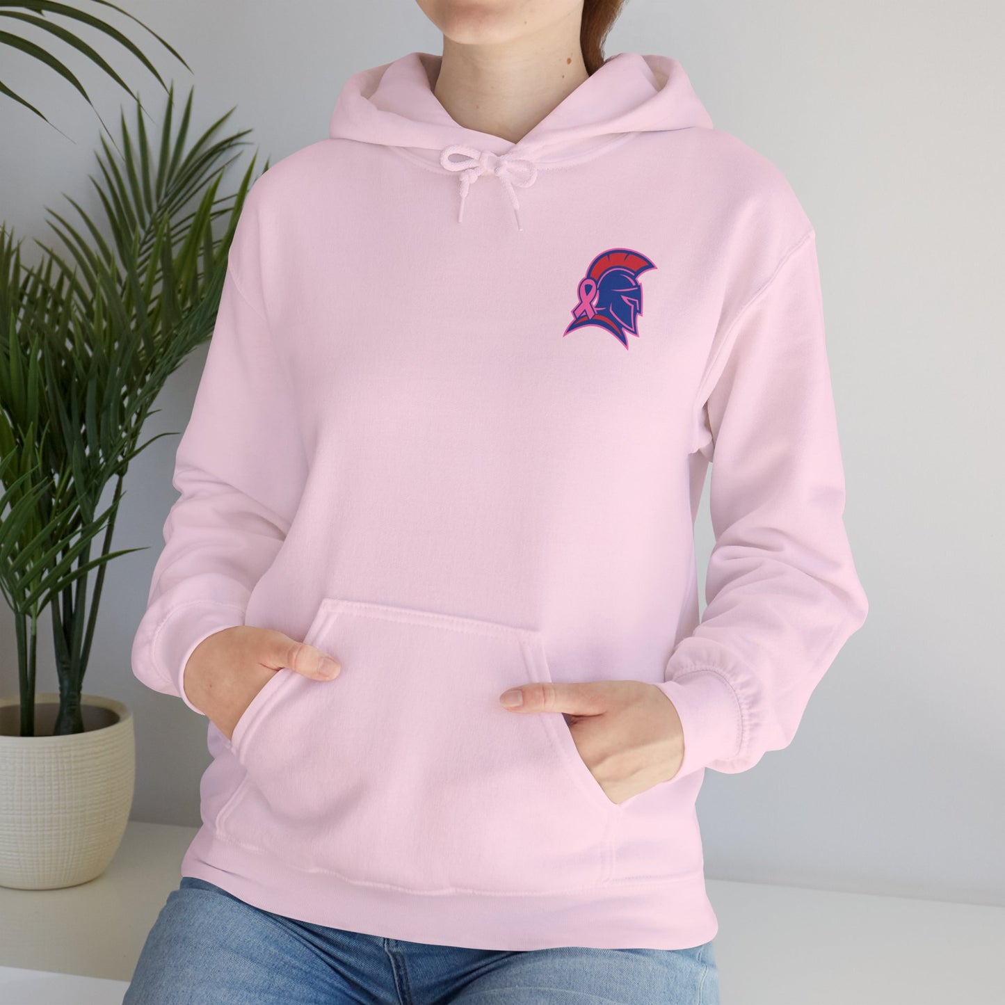 Spartan Small Helmet Breast Cancer Awareness Gildan Hoodie