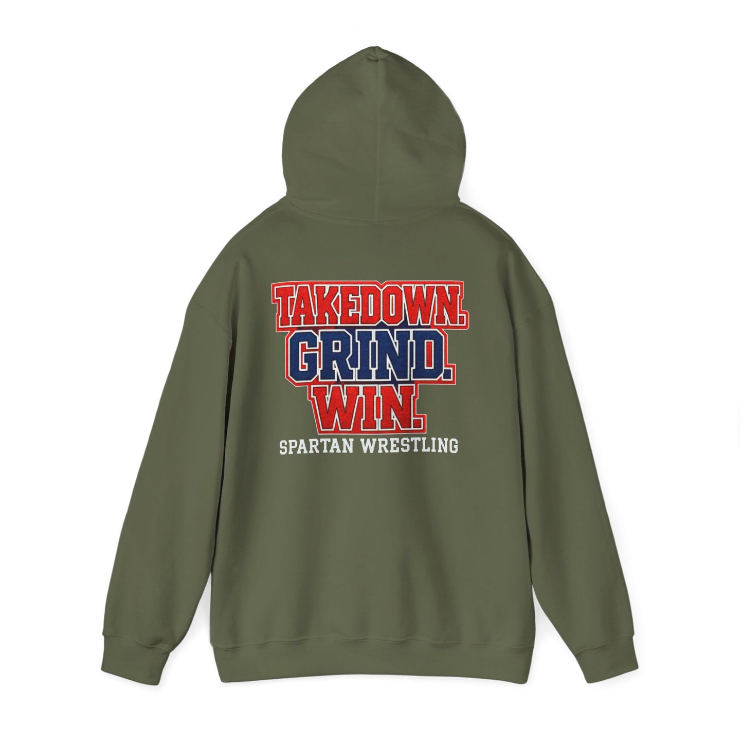 Takedown. Grind. Win Spartan Wresting Gildan Hoodie