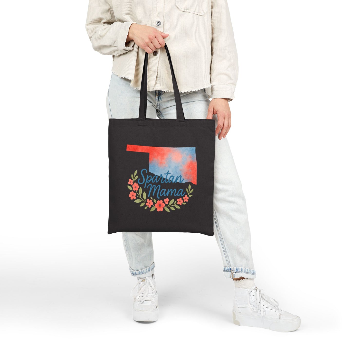 Bixby Spartan Mom Cotton Canvas Tote Bag