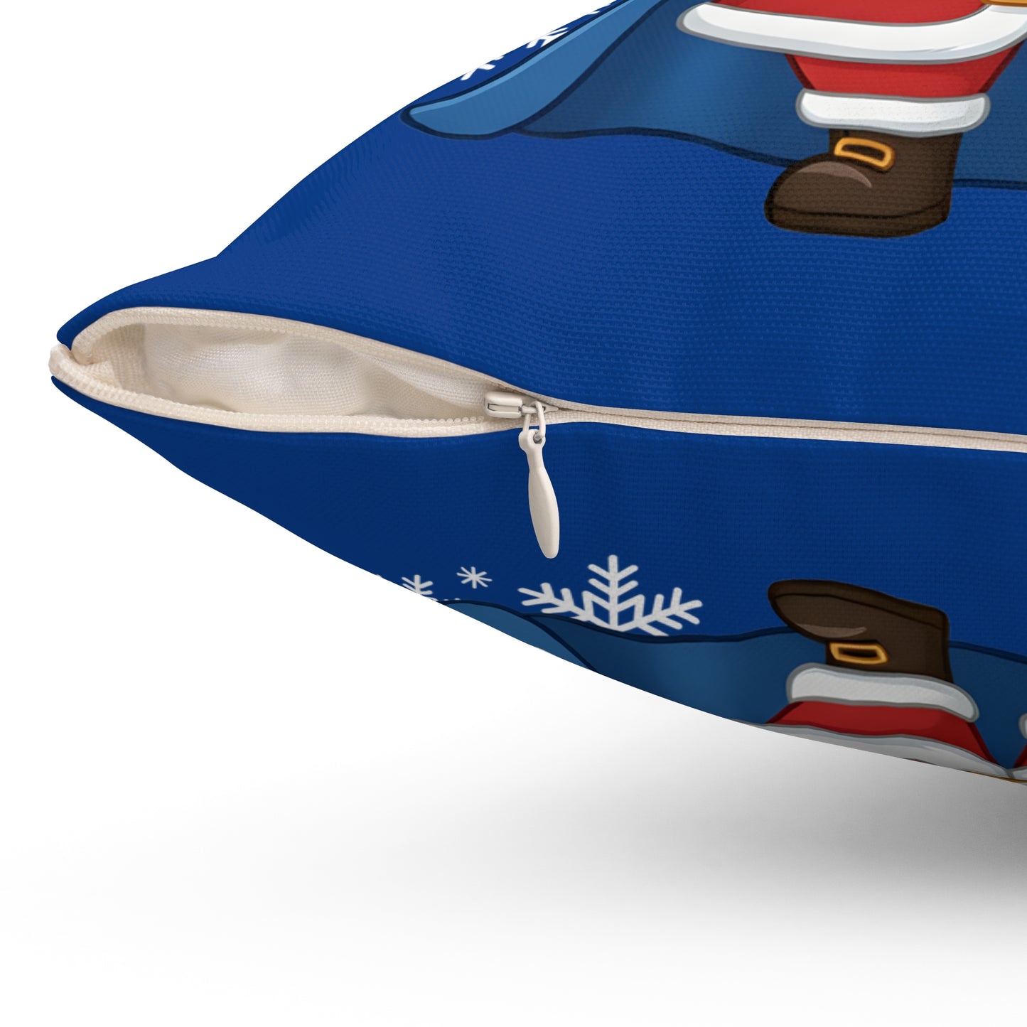 Spartan Santa Blue Christmas Pillow