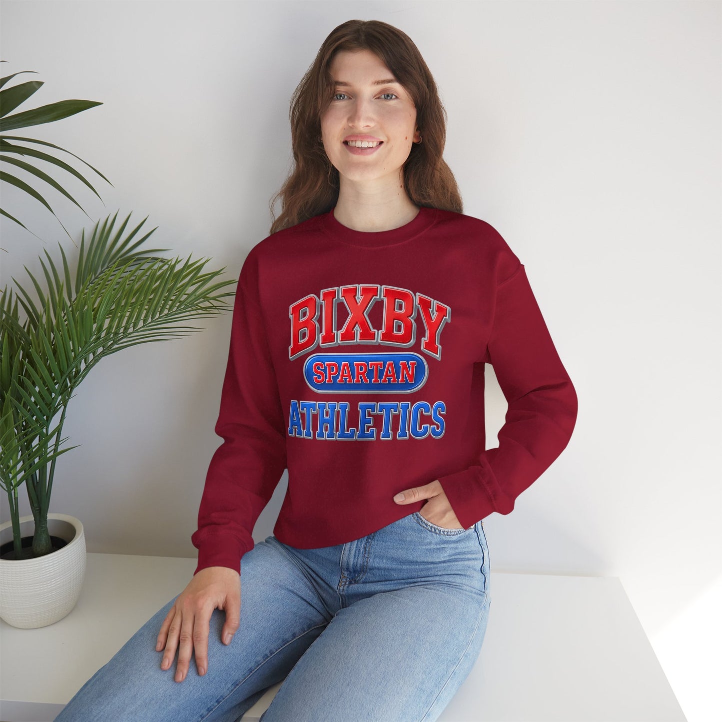 Bixby Spartan Athletics Metallic Gildan Sweatshirt