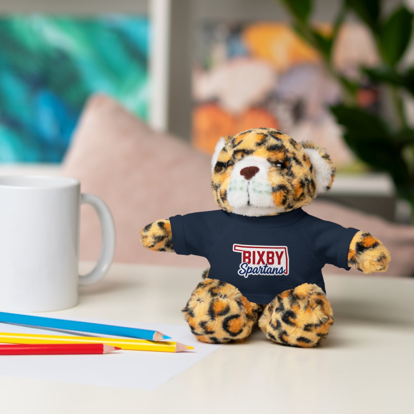 Bixby Oklahoma Spartan Stuffed Animal Logo