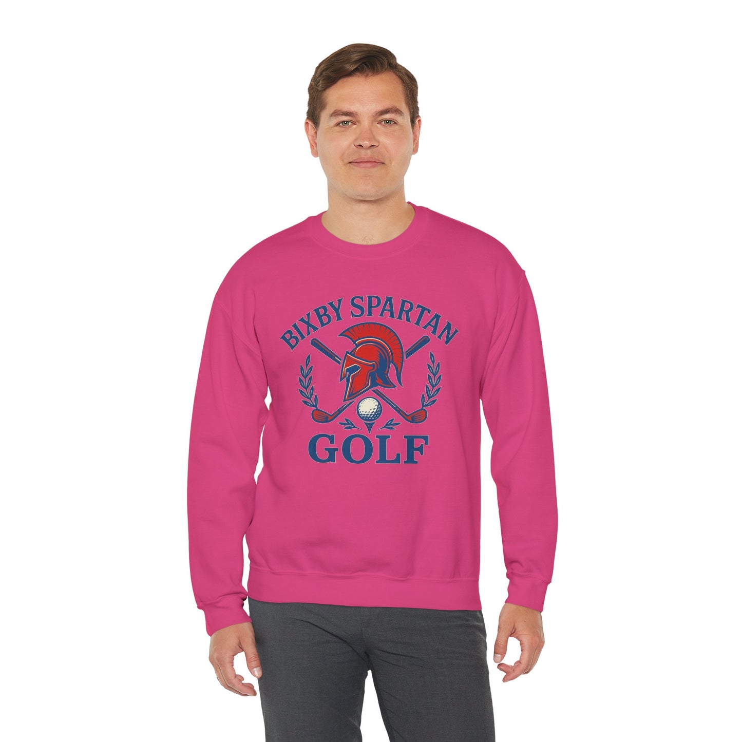 Bixby Spartan Golf Crest Gildan Sweatshirt