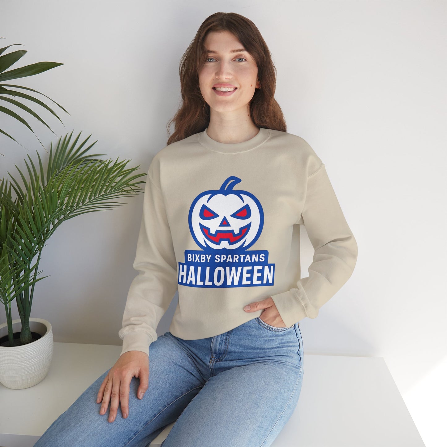 Bixby Spartans Halloween Gildan Sweatshirt