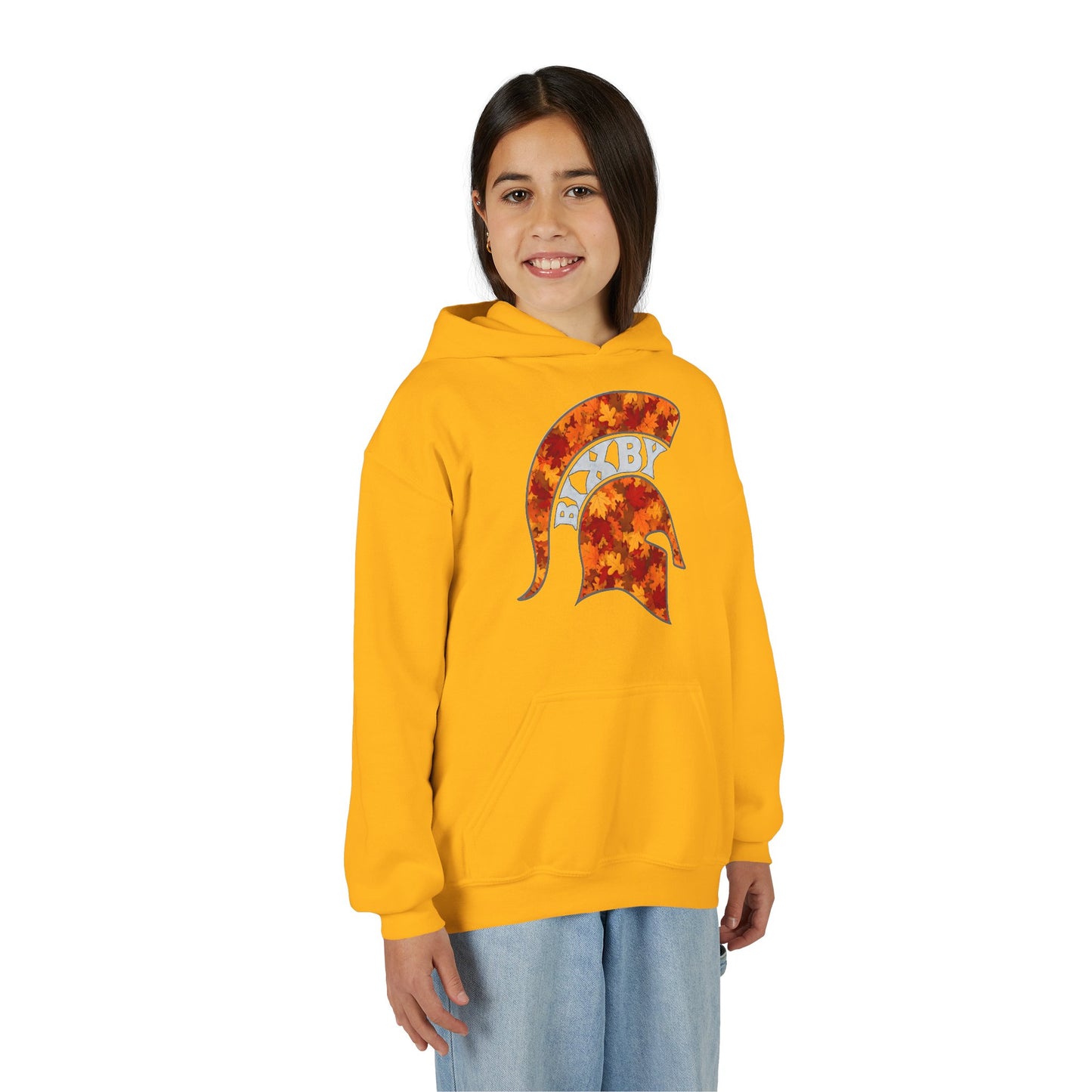 Bixby Spartan Fall Helmet Youth Gildan Hoodie