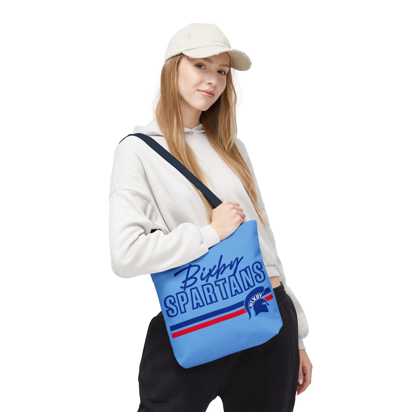 Bixby Spartans Blue Polyester Tote Bag