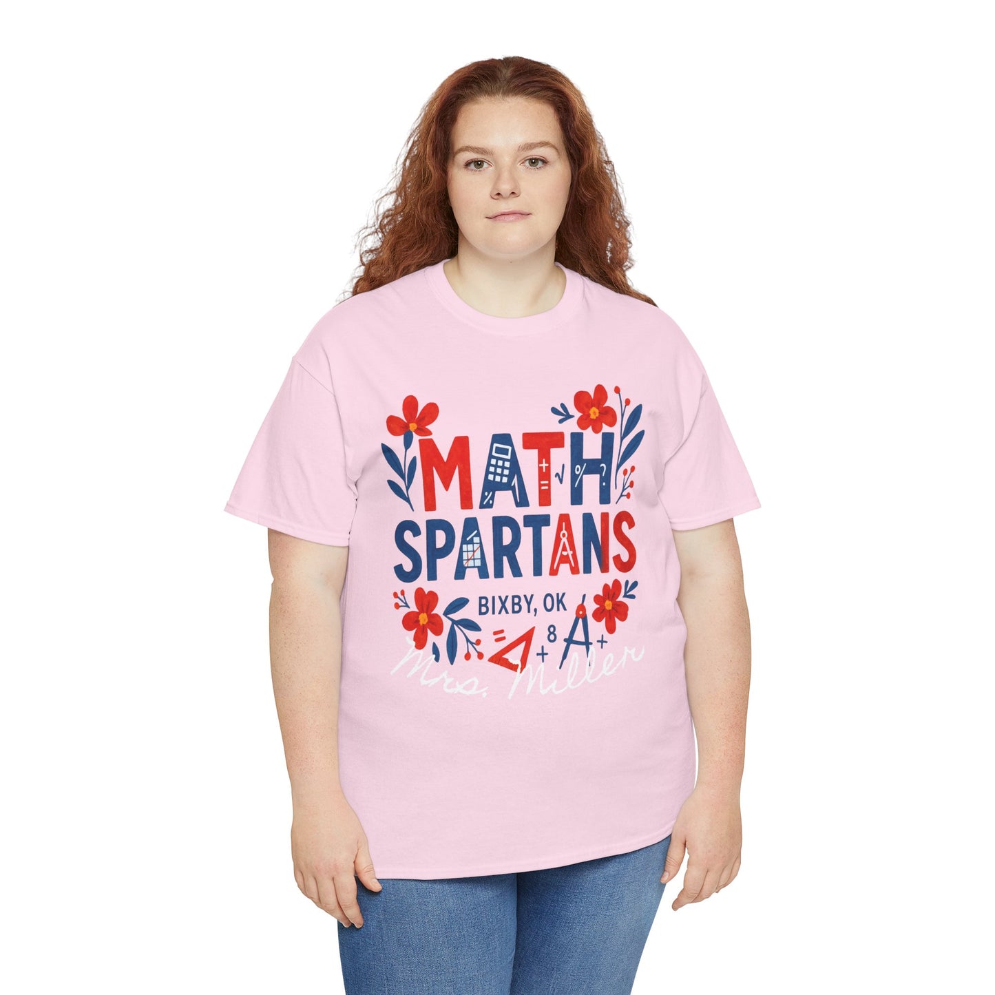 Floral Spartan Math Personalized Gildan Tee