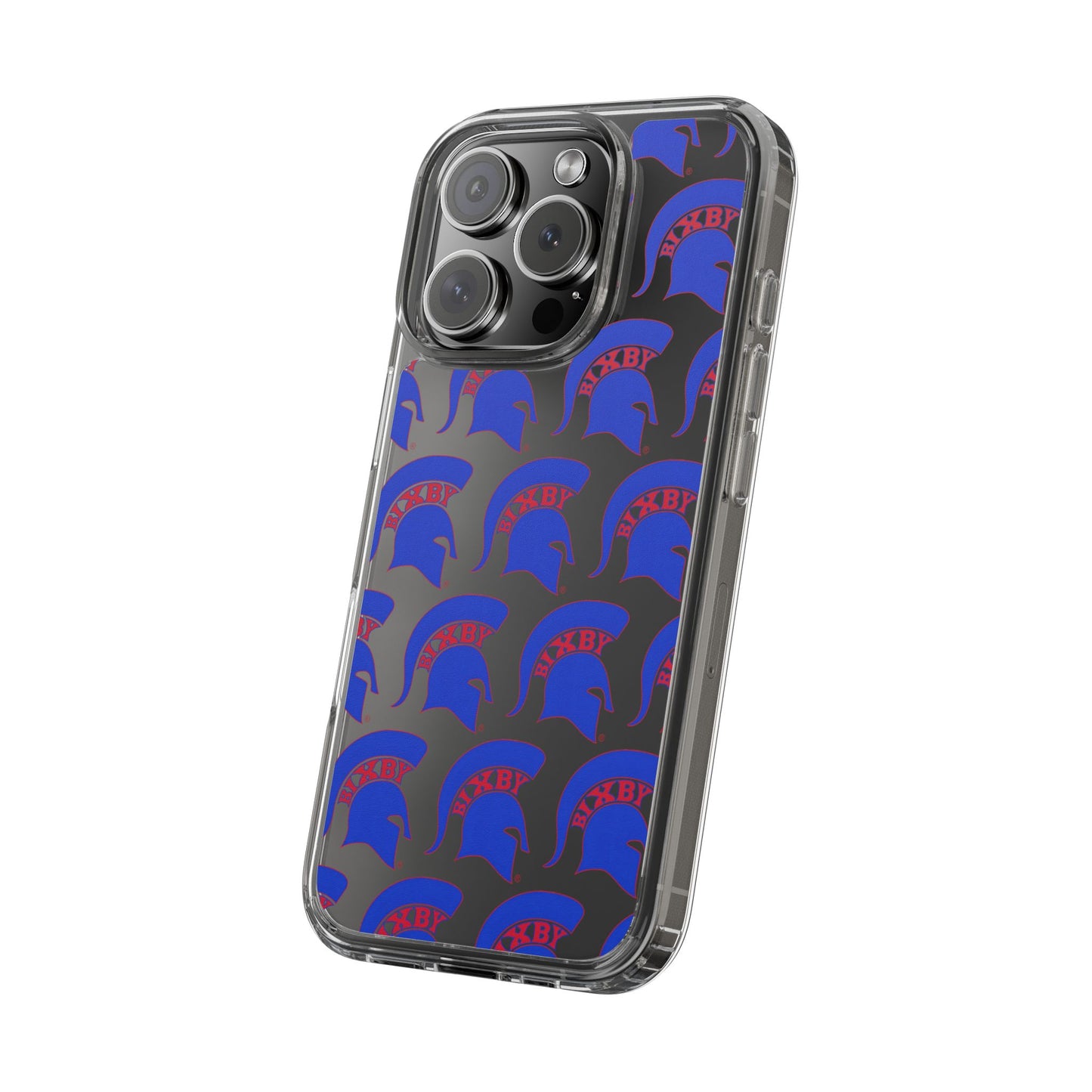 Spartan Blue Logo Clear Apple Phone Case