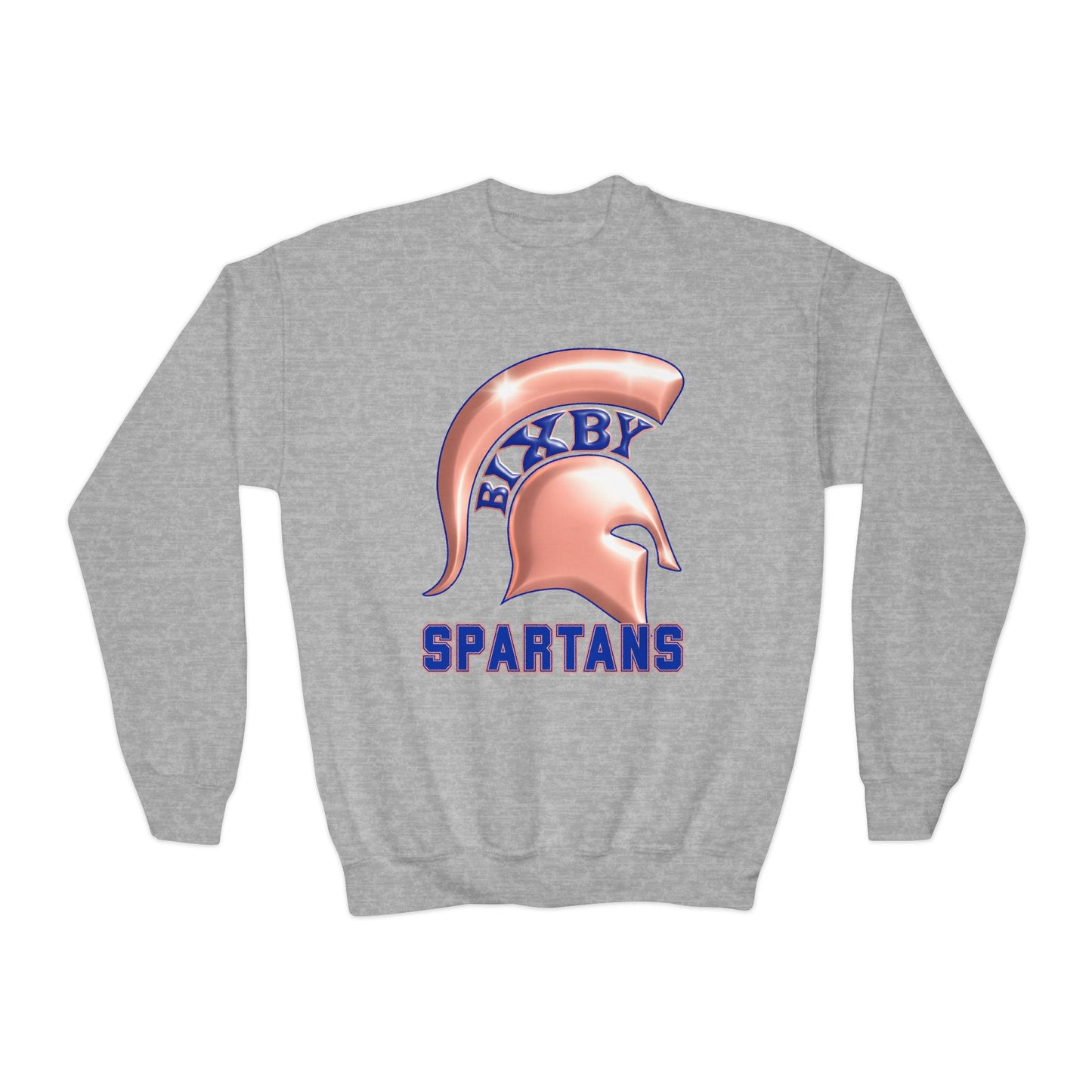 Bixby Spartan Metallic Rose Gold Youth Gildan Sweatshirt