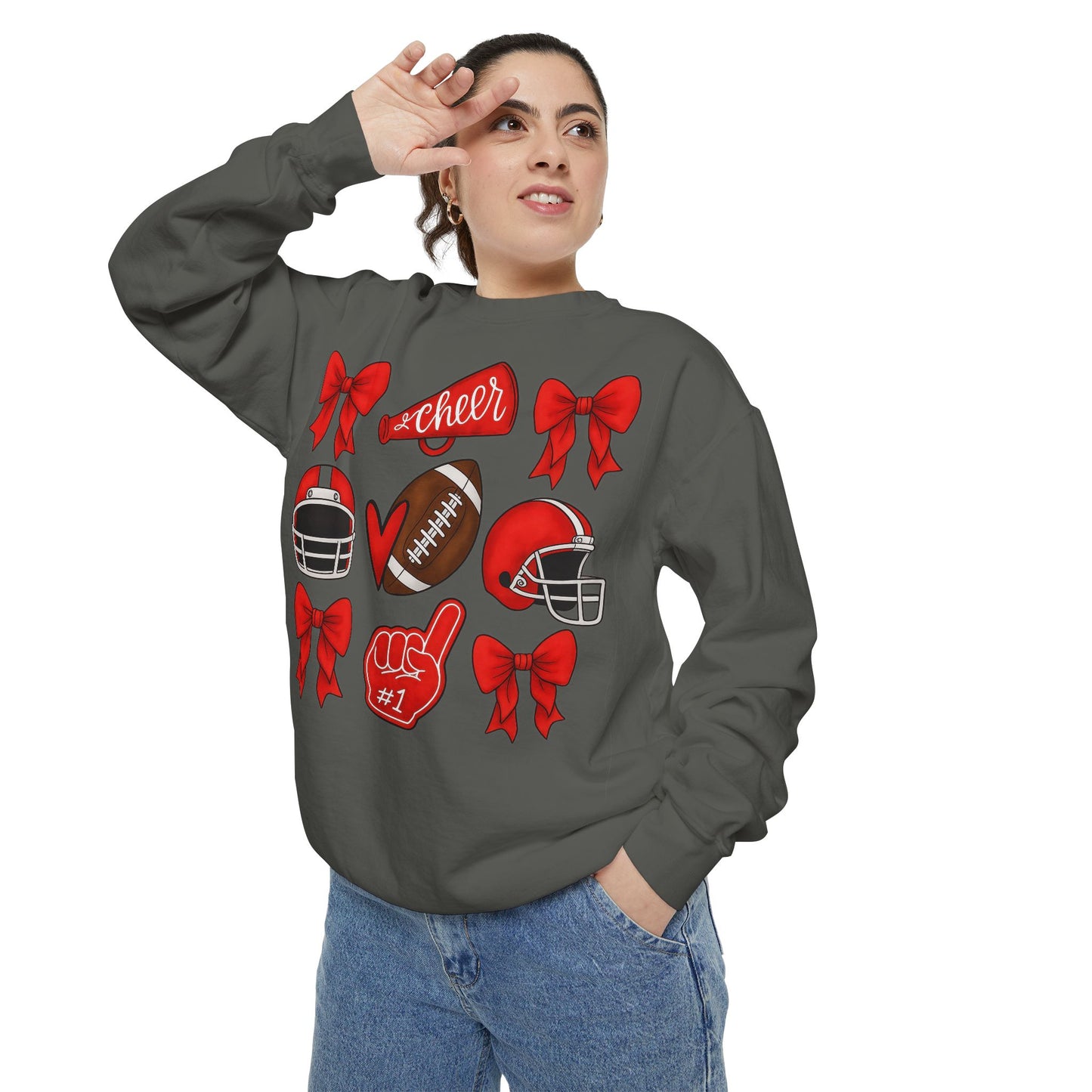 Bixby Spartan Cheer & Football Comfort Colors Sweatshirt