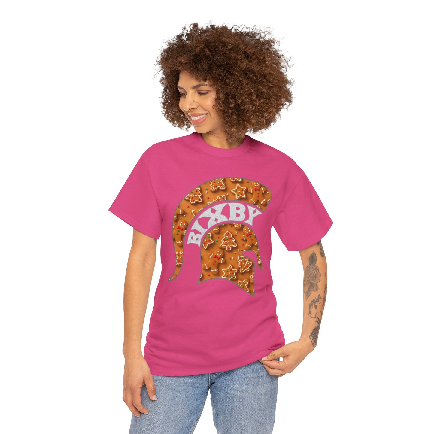 Bixby Spartan Gingerbread Helmet Gildan Tee