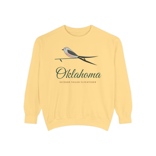 Scissortail Garden Script Oklahoma Crewneck Sweatshirt | Comfort Colors