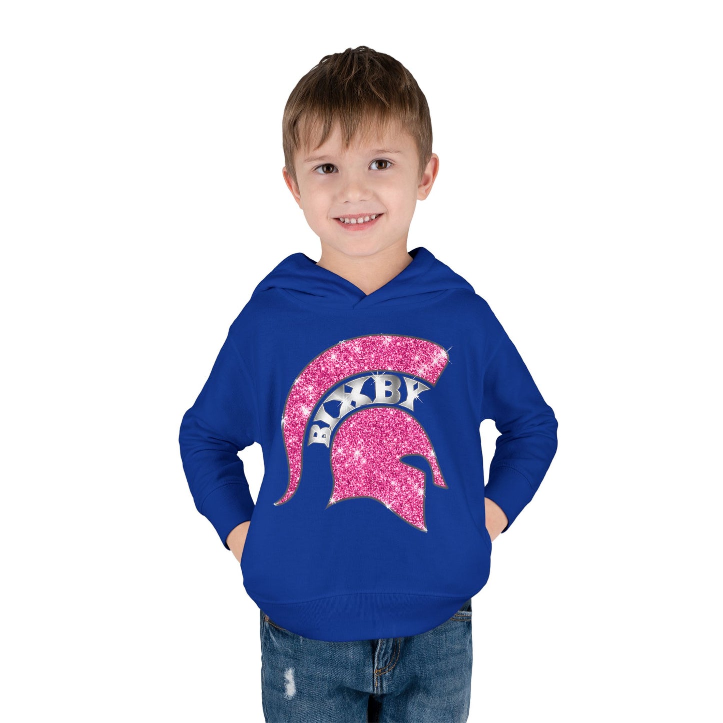 Bixby Spartans Pink Bling Toddler Rabbit Skins Hoodie