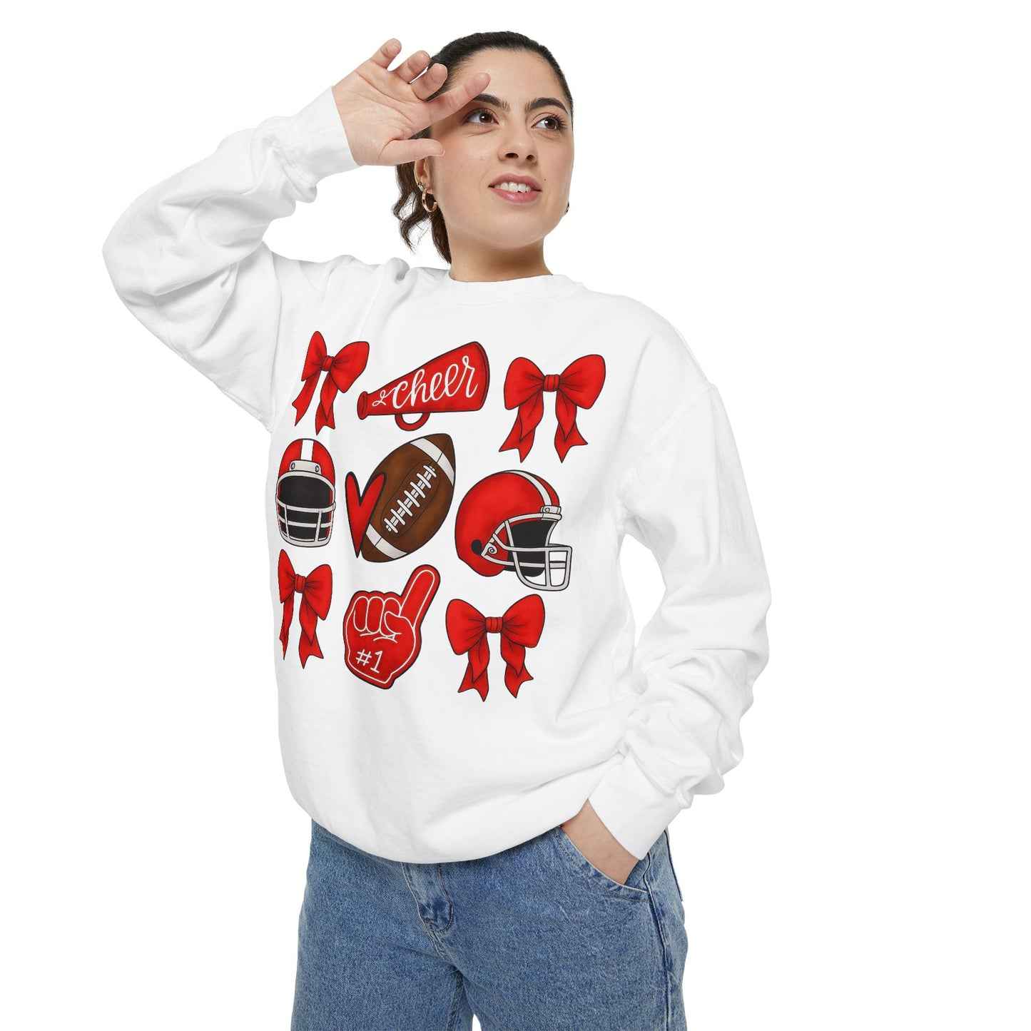 Bixby Spartan Cheer & Football Comfort Colors Sweatshirt