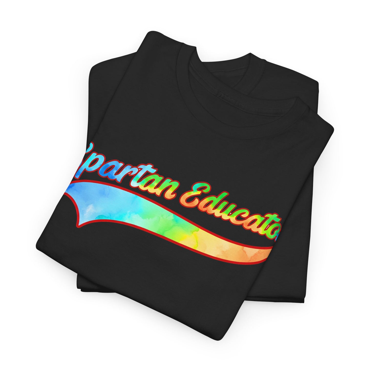 Spartan Educator Tie-Dye Design Gildan Tee With Sleeve Logo