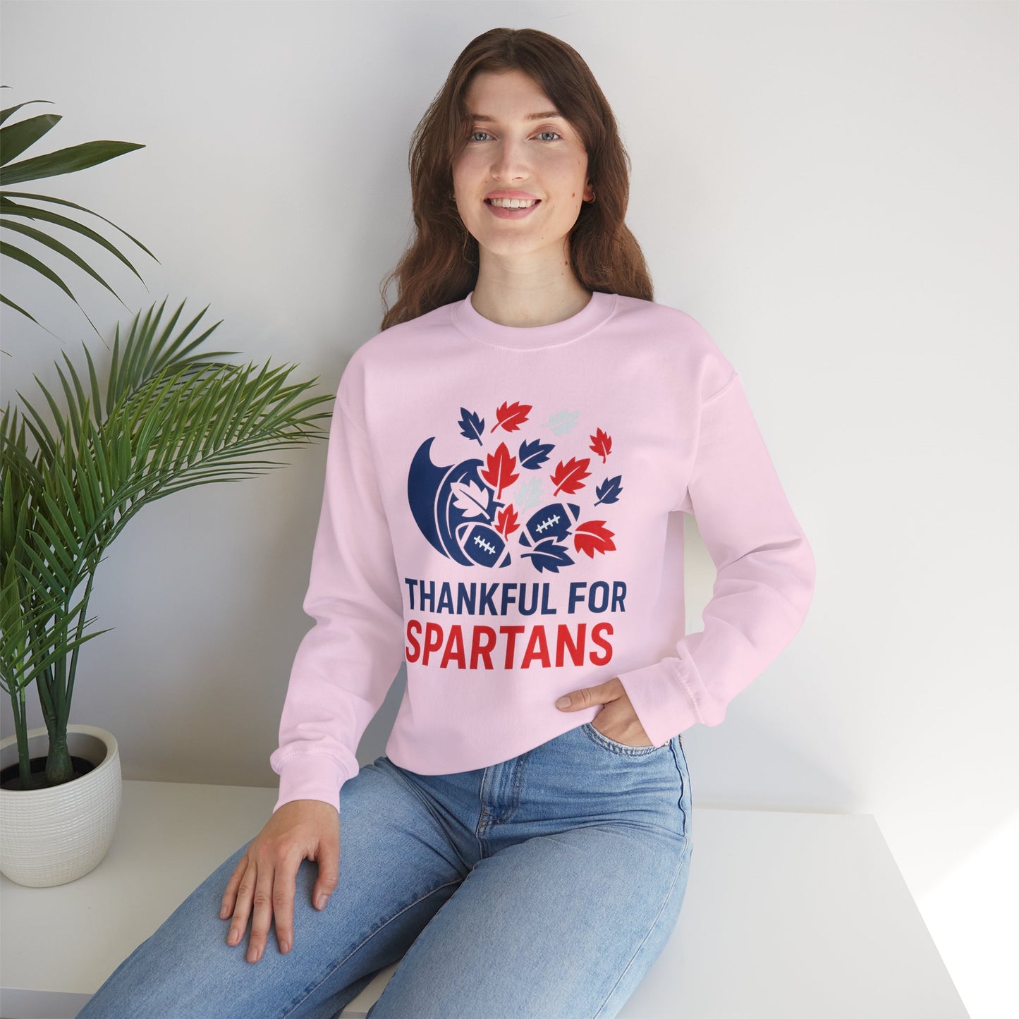 Thankful For Spartans Gildan Sweatshirt