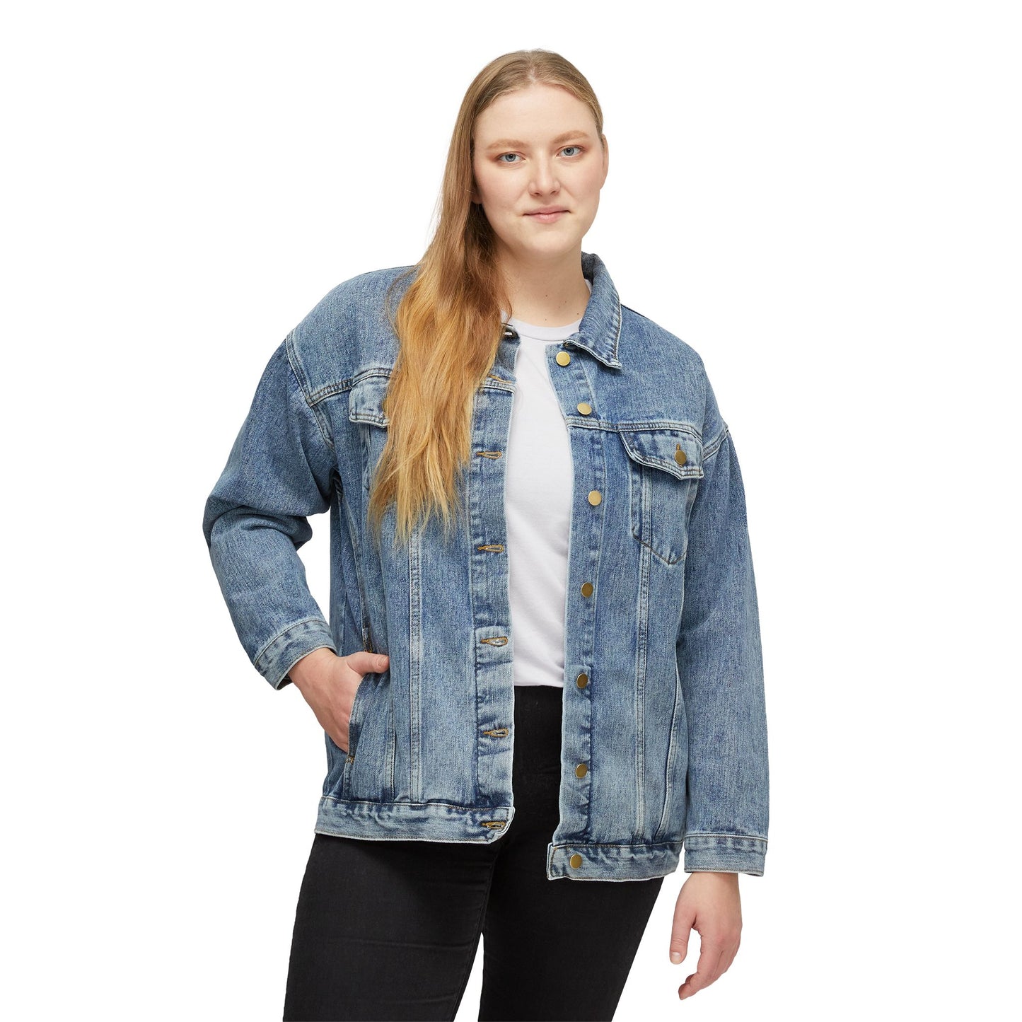 Women's Denim Jacket Spartan Red Logo