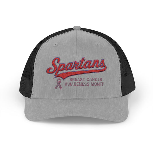 Spartans Breast Cancer Awareness Embroidered Trucker Snapback