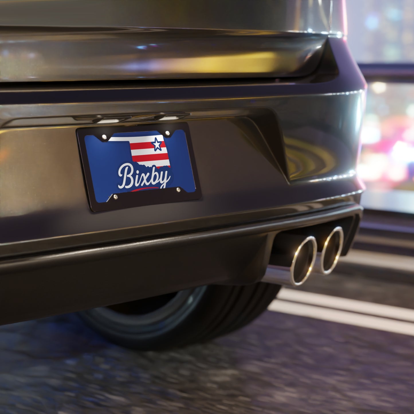 Bixby OK Red White & Blue Vanity Plate
