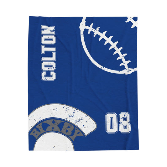 Spartan Baseball Velveteen Plush Blanket - Customized