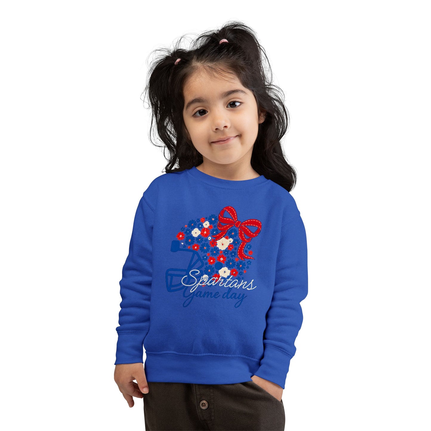 Bixby Spartans Gameday Floral Helmet Toddler Rabbit Skins Sweatshirt