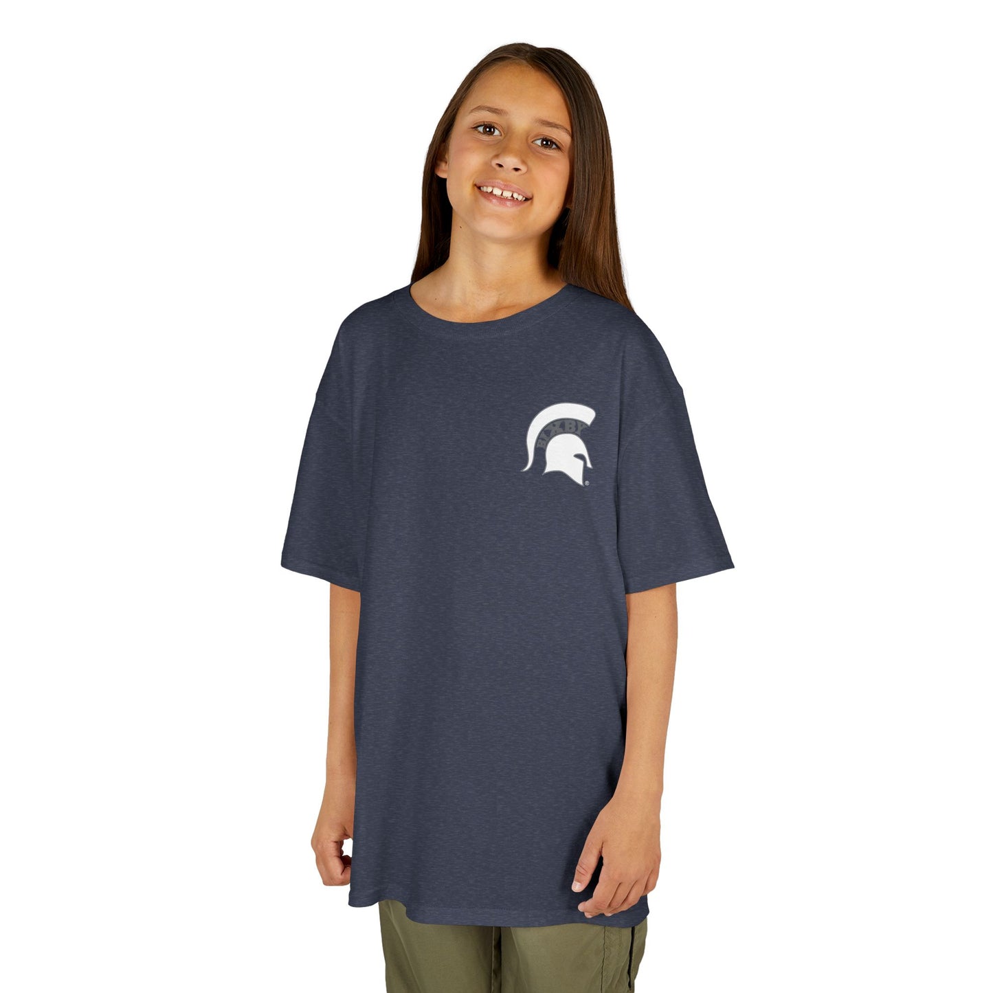Spartan White Logo Youth Gildan Tee